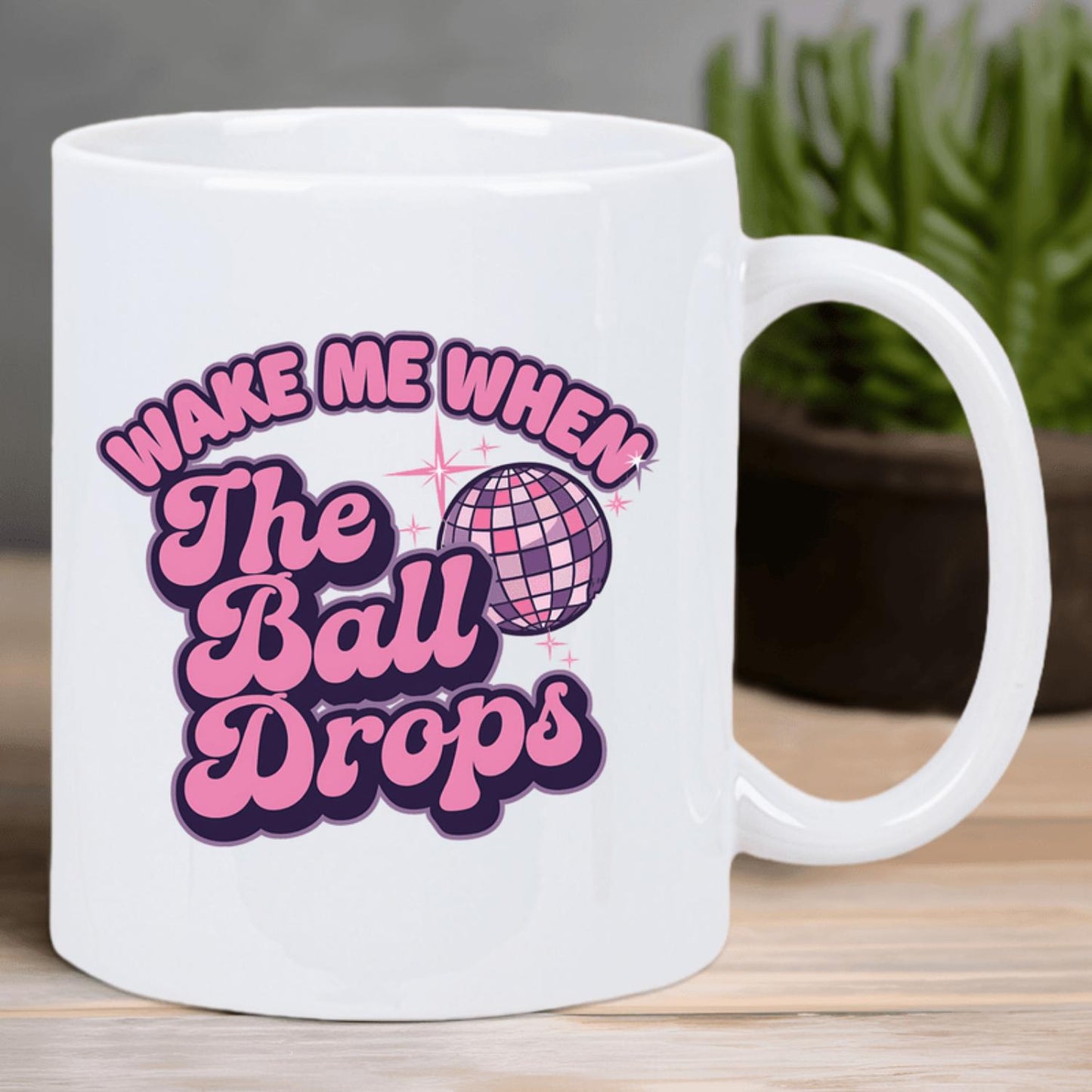 1pc Funny "Wake Me When The Party Starts" Ceramic Coffee Mug with Disco Ball & Stars Design - Insulated Reusable White Mug for Coffee, Tea, Hot Chocolate - Hand-Wash Only, Gift for Men & Women, Party Coffee Mug | Vibrant Mug Graph
