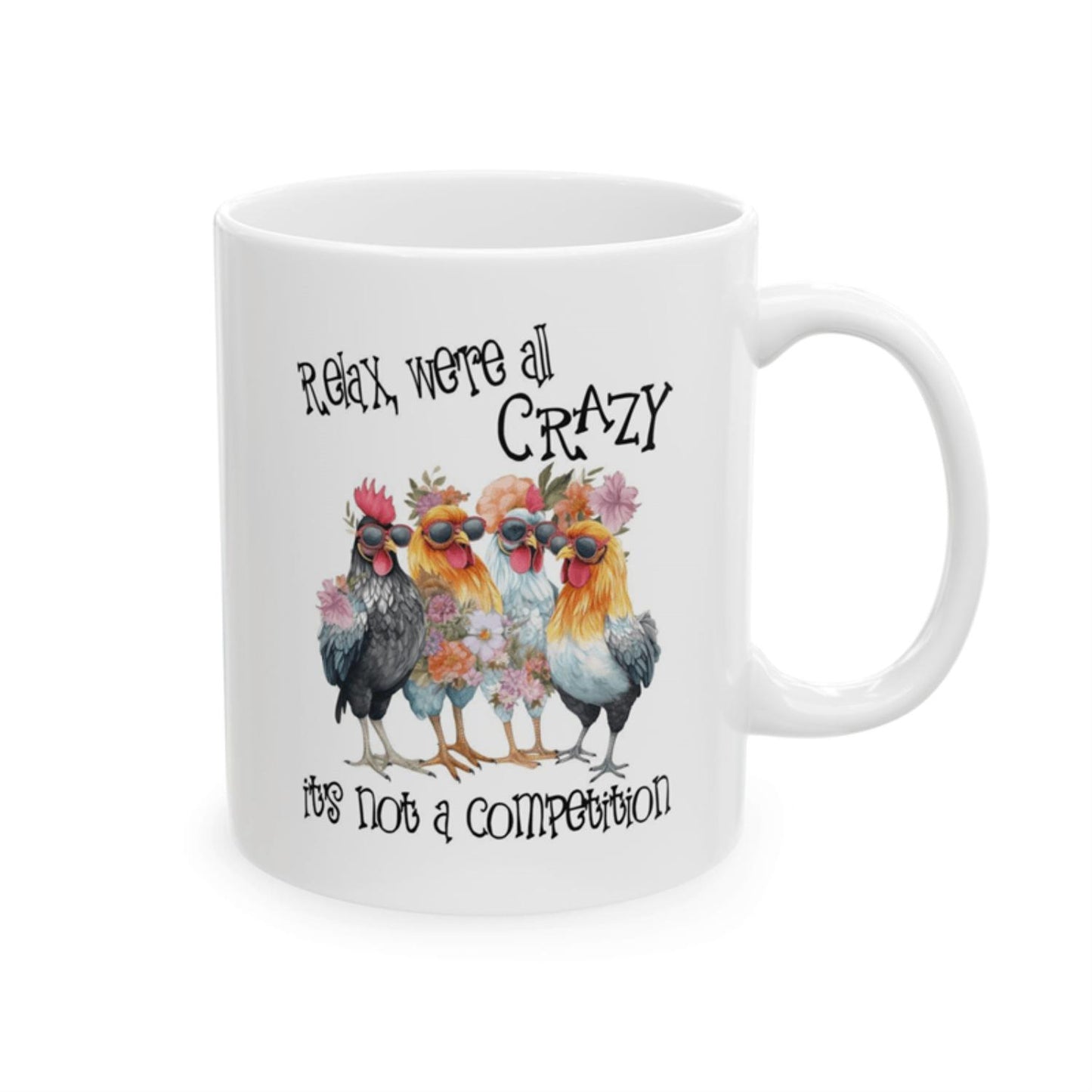 1pc, 11oz, Funny Rooster Fashion Glasses Ceramic Coffee Mug - Perfect for All Seasons, Comfort Grip, Ideal for Birthdays, Holidays & Parties