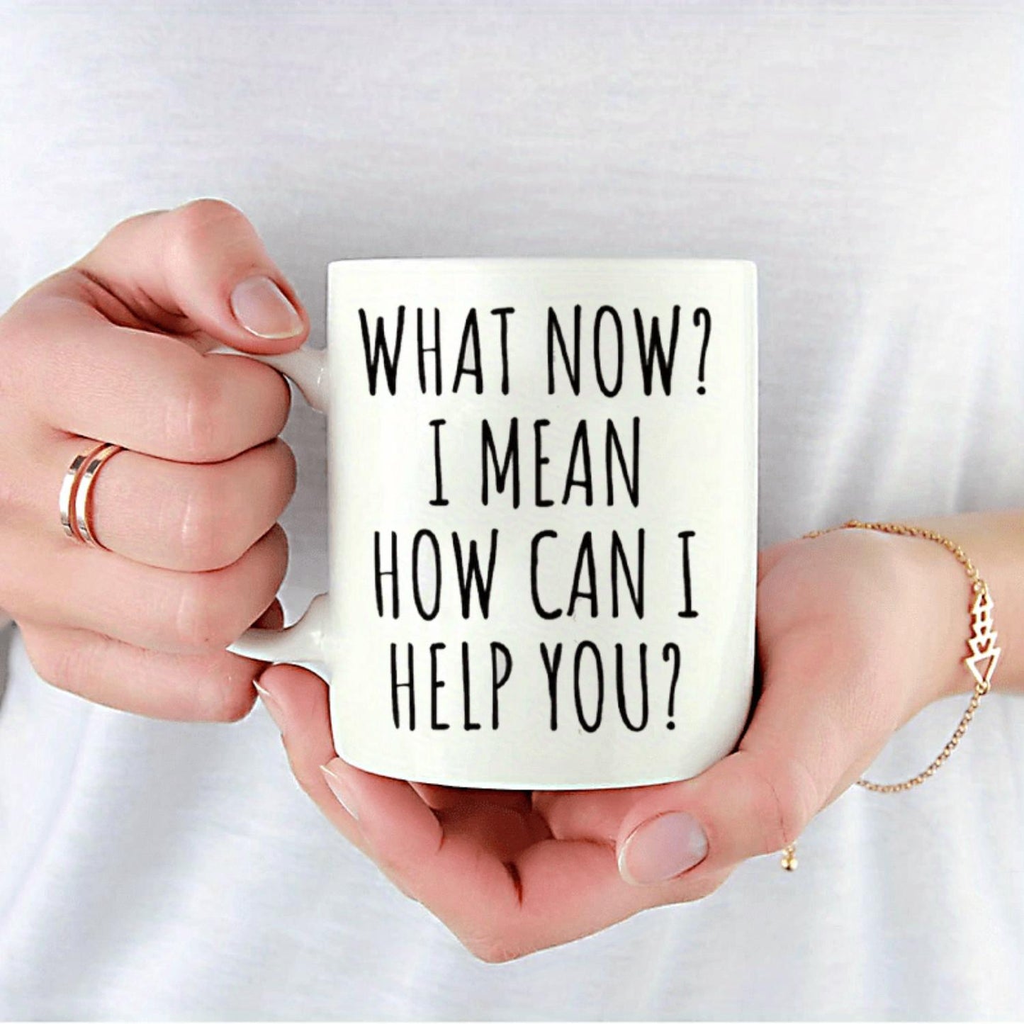 1pc Funny Insulated Ceramic Coffee Mug with Sarcastic 'What Now? I Mean, How Can I Help You?' Print – Reusable, Dishwasher Safe, Perfect Humorous Office Gift for Receptionists and Colleagues, Coffee Cup