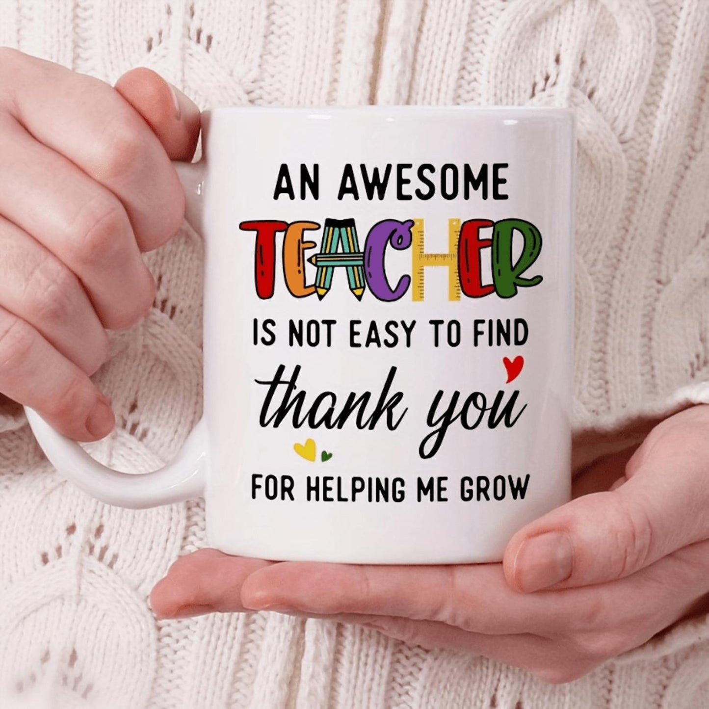 Thank You for Helping Me Grow 11oz Teacher Mug - Perfect Educator Appreciation Gift