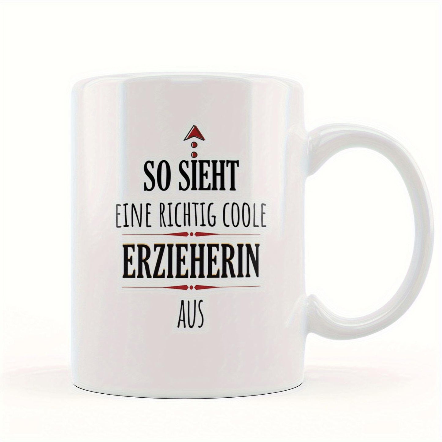 1pc 11oz White Ceramic Mug with German Quote - "A Woman Judge Looks Like a Woman Judge: A Woman Judge Who Firms Duties Under the Law, Not Emotions,"
