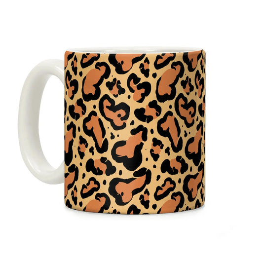 Leopard Print Ceramic Coffee Mug – Reusable & Washable Drinkware with Handle