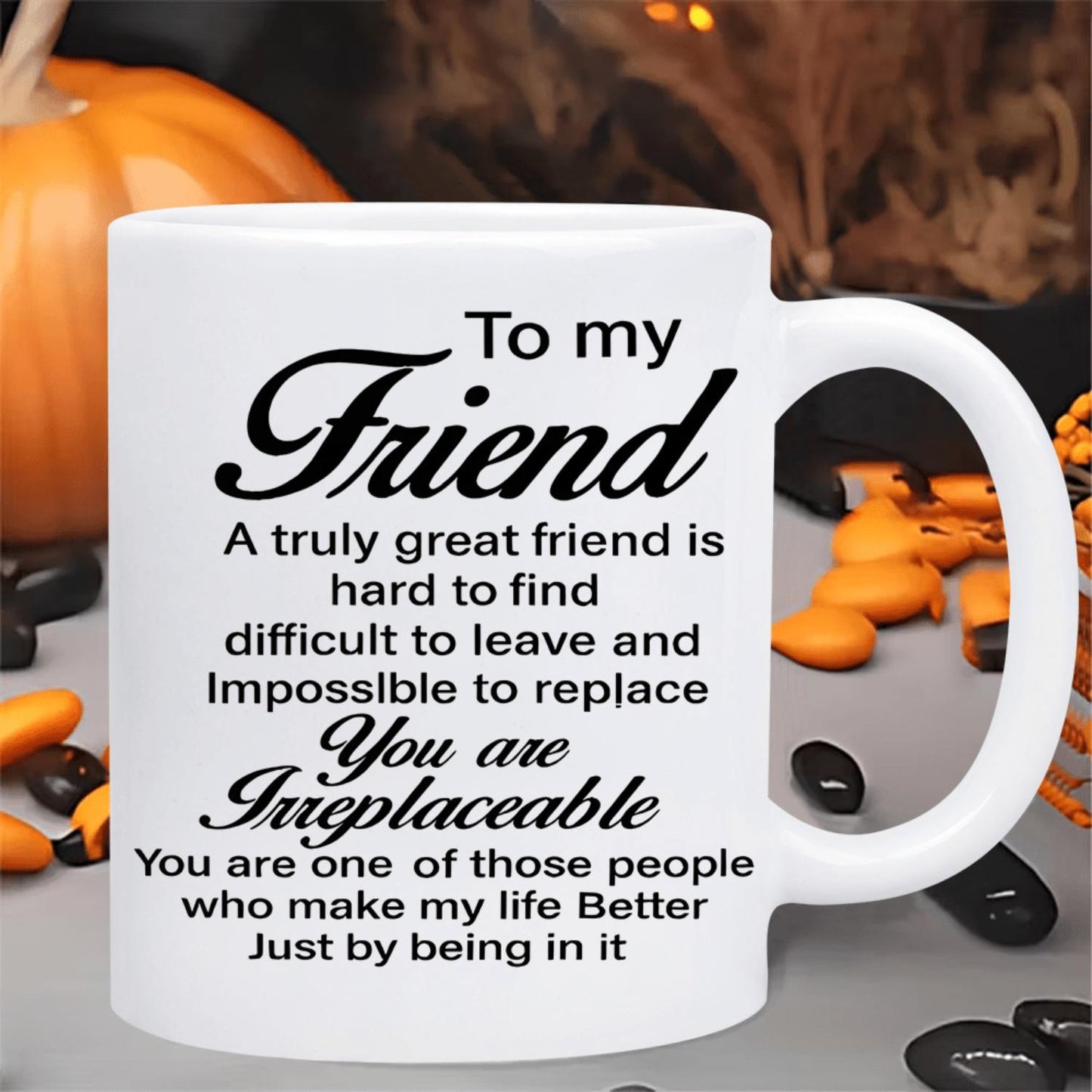 1pc "to My Friend" Ceramic Mug - Heartfelt Friendship Quote Cup with, Elegant Minimalist Gift Suitable for BFFs, Friend Presents for Birthdays, Friendship Day & Daily Use - Meaningful for Close Friends