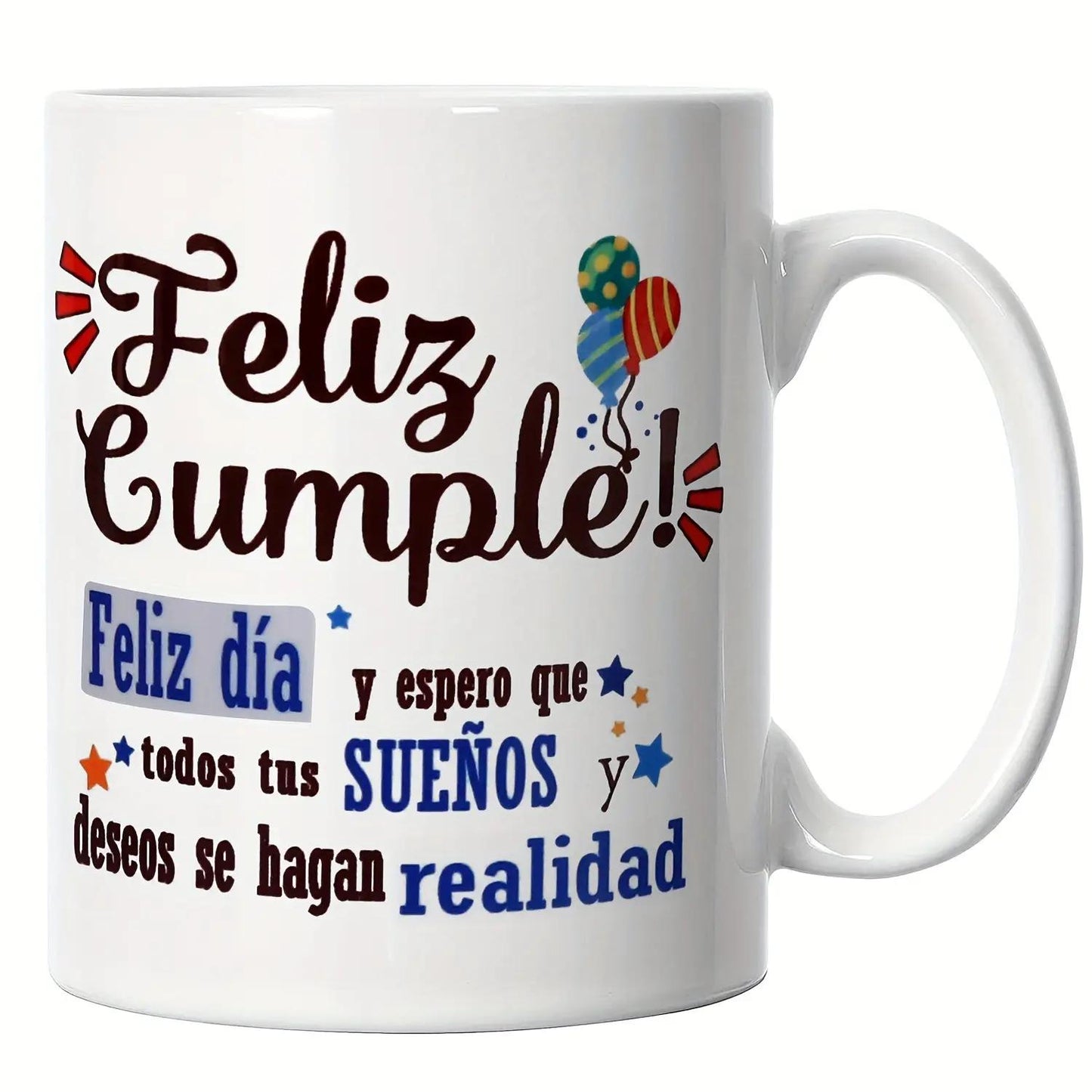 Happy Birthday Wishes Come True" Ceramic Mug - Perfect Gift for Mom, Dad, Teacher| Microwave & Dishwasher Safe Coffee Cup