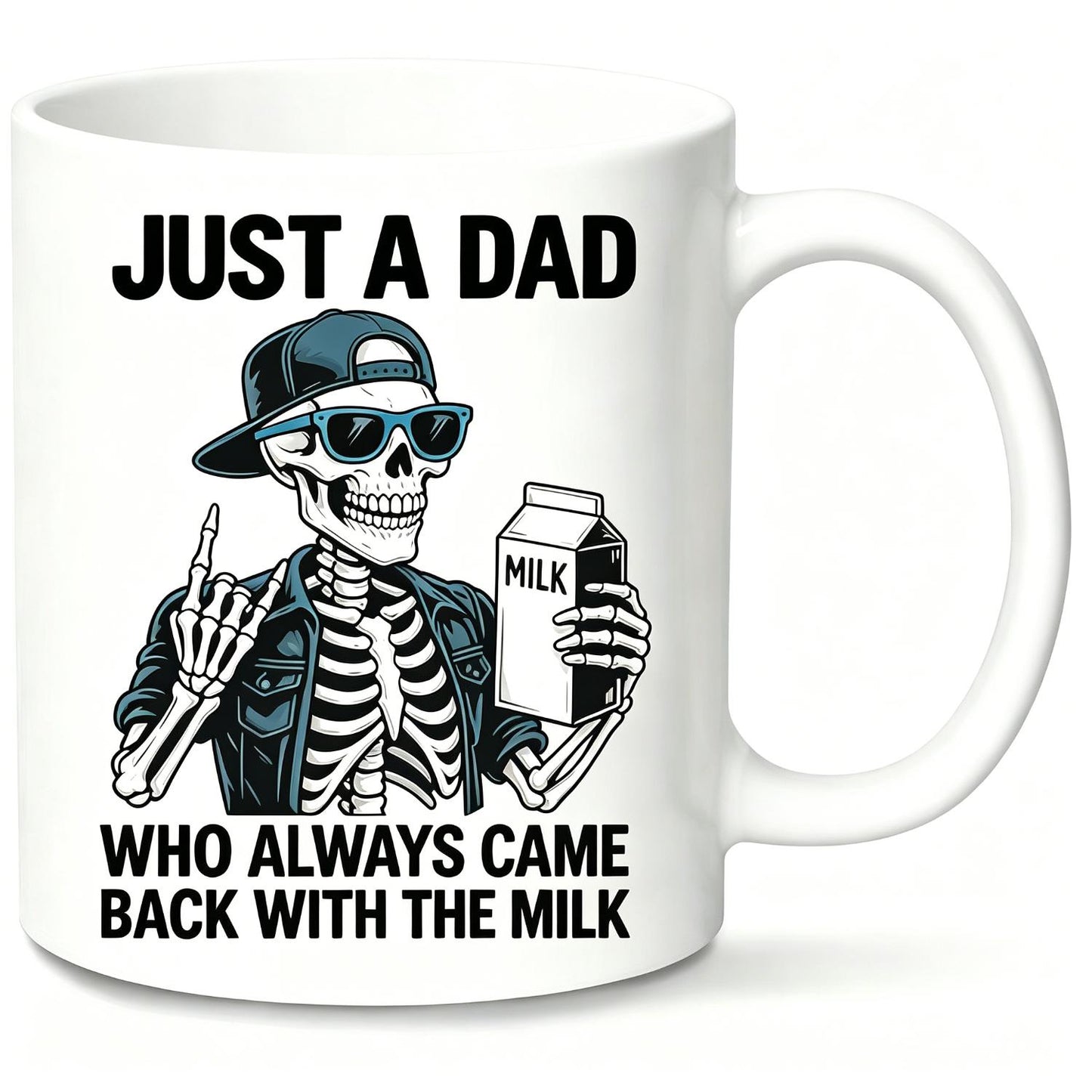Reusable Coffee Cups Funny "Always the Milkman Dad" Reusable Coffee Cups for Men - Milk Delivery Joke Gift Suitable for Father's Day, 1pc 11Oz Ceramic Mug with Milk Carton Design