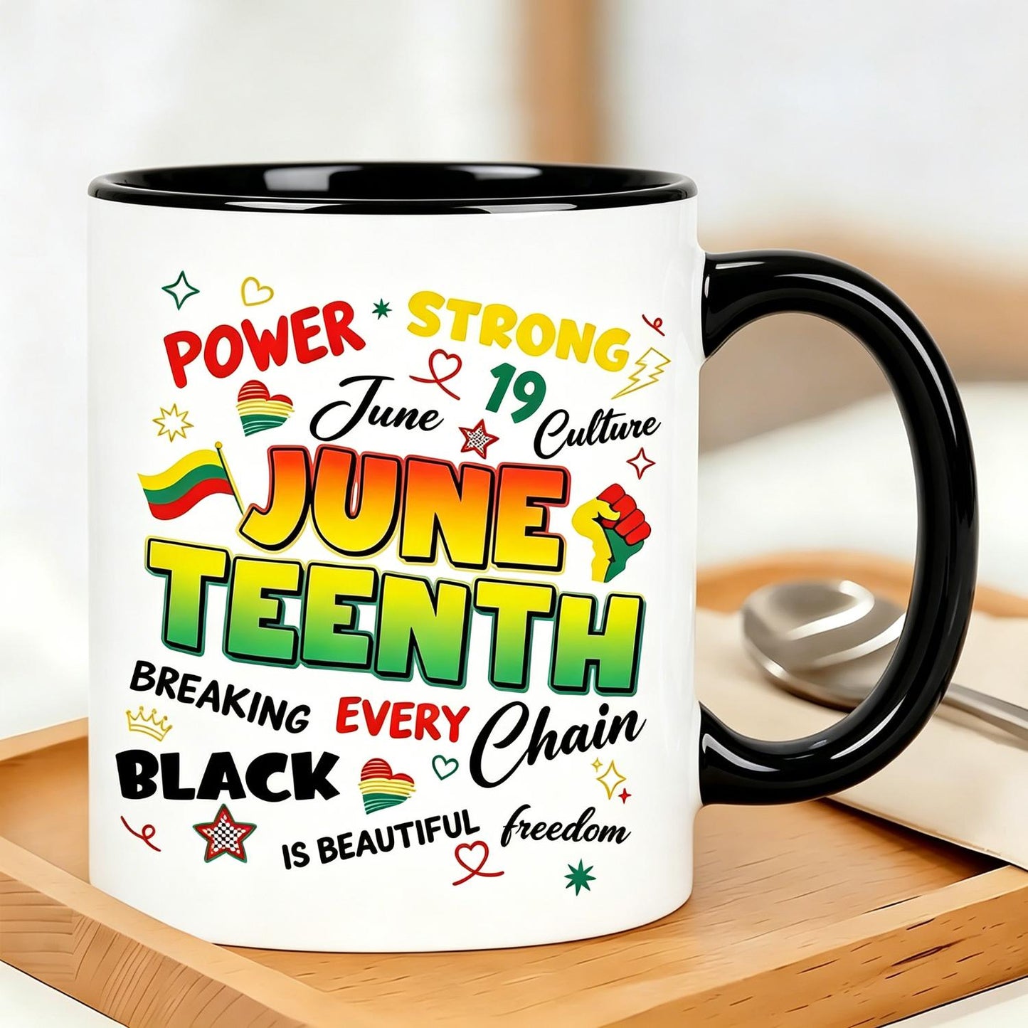 "Retro Groovy Juneteenth Mug | Black Is Beautiful Freedom Cup""Power, strength, and pride in every sip Black is beautiful with this Juneteenth cup"
