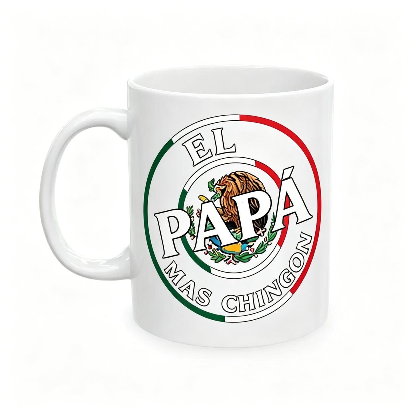 Father's Day El Papa Mas Chingon Funny Mexican Dad Reusable Coffee Cups Funny men short sleeve grCeramic Cup Gifts Cup 1pc 11Oz Ceramic Mug eries black huggy