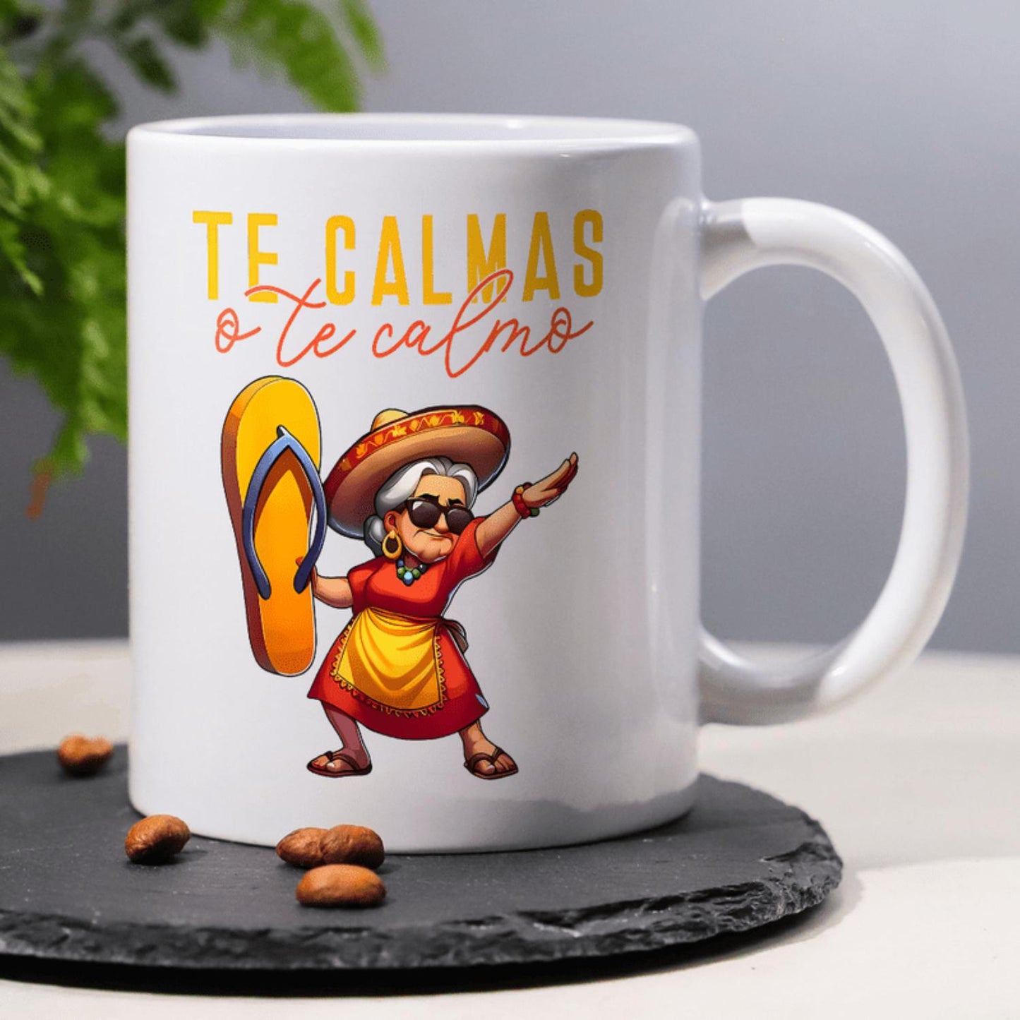 1pc, 3A Grade,TE CALMAS,11oz coffee mug, home decor item, perfect for women, men, grandparents, brothers, sisters, and sisters in law as a New Year's holiday, birthday, Valentine's Day gift