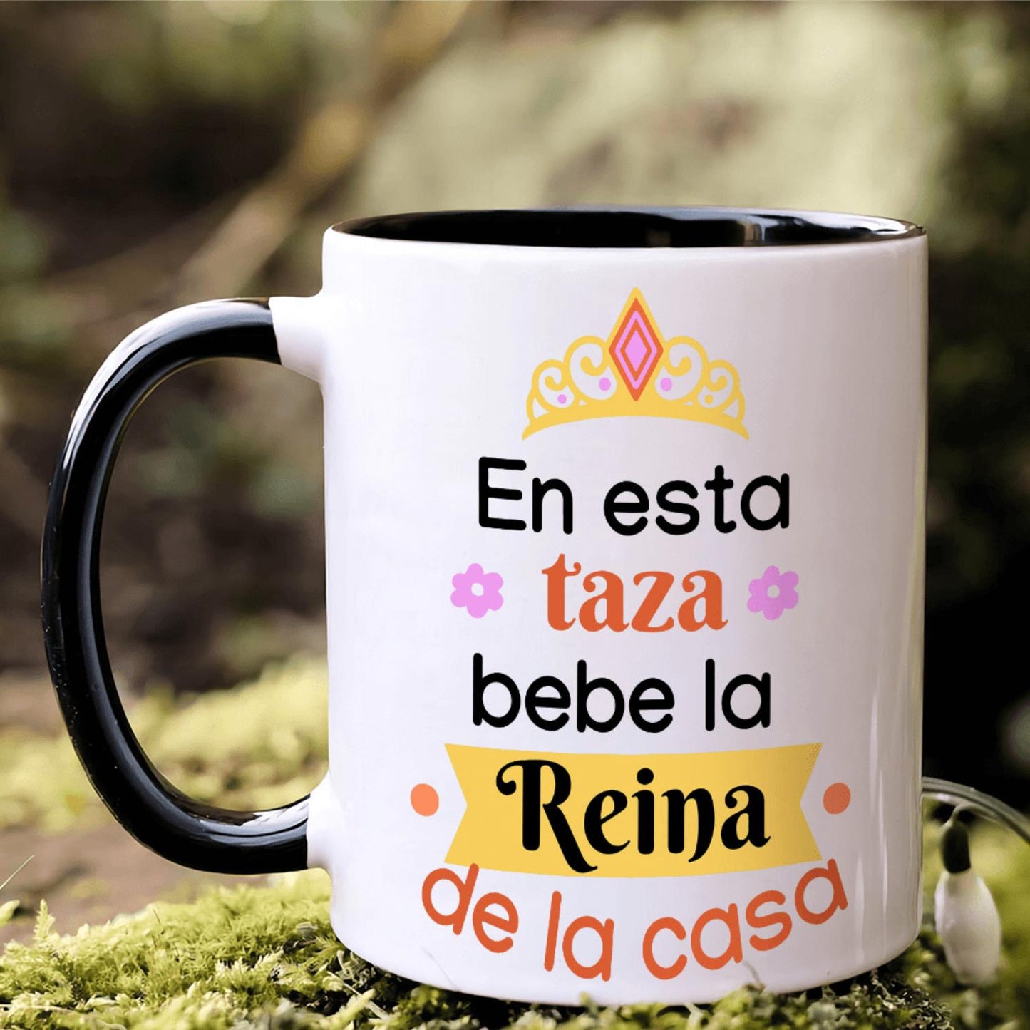 1pc, 11oz Ceramic Mug With Spanish Letter Print & Floral Design - Insulating Coffee Tea Cup, Hand Wash Only, Perfect For Everyday Use Or Mother'S Day New Year Gift, Coffee Mug