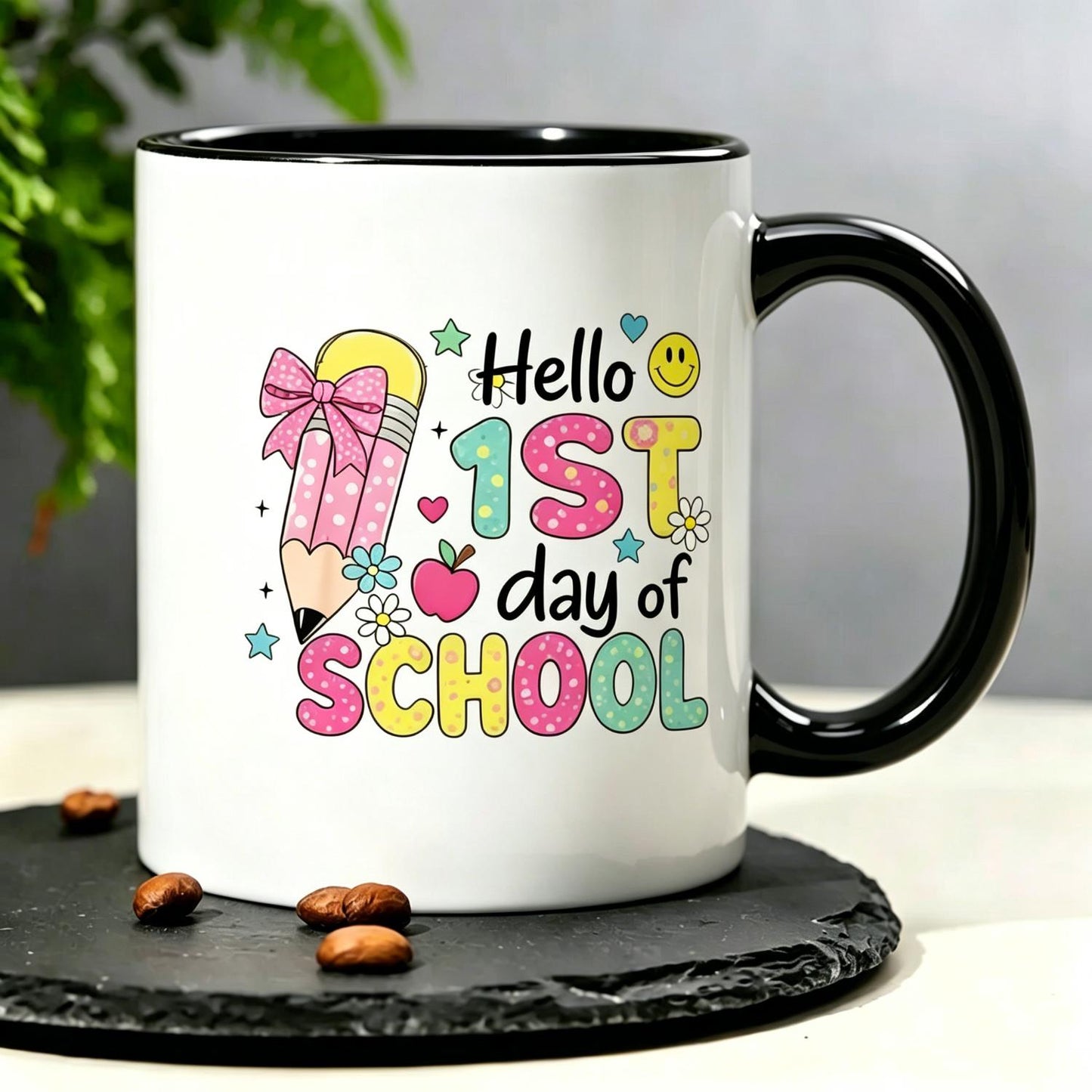 First Day of School 11Oz Ceramic Mug for Women Class Teacher Ceramic Cup Teach Graphic Reusable Coffee Cups Back School