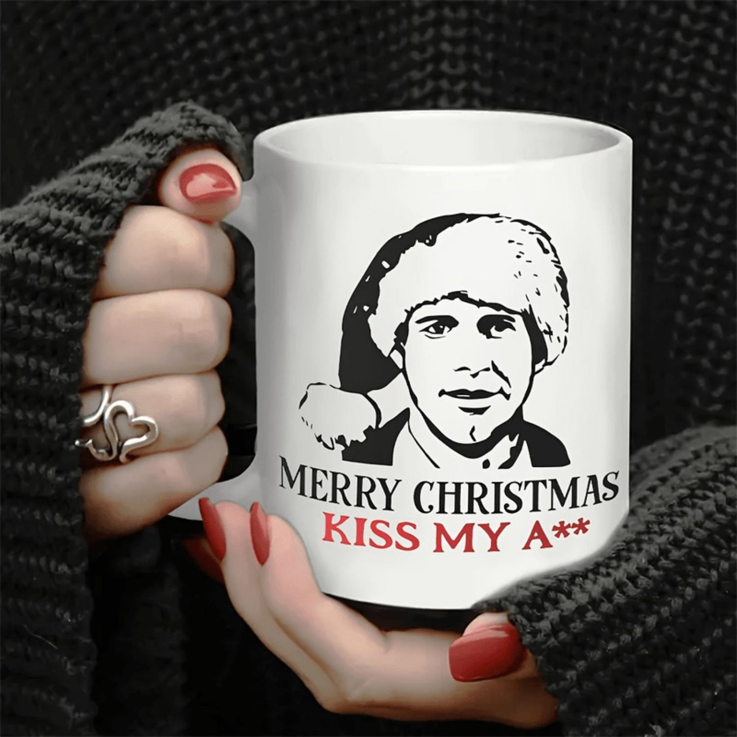 1pc/11oz, Merry Christmas Kiss My Coffee Mug Clark Griswolds Quotes Funny and Inspirational, for Coffee Restaurants, Christmas Gifts, Birthday Gifts