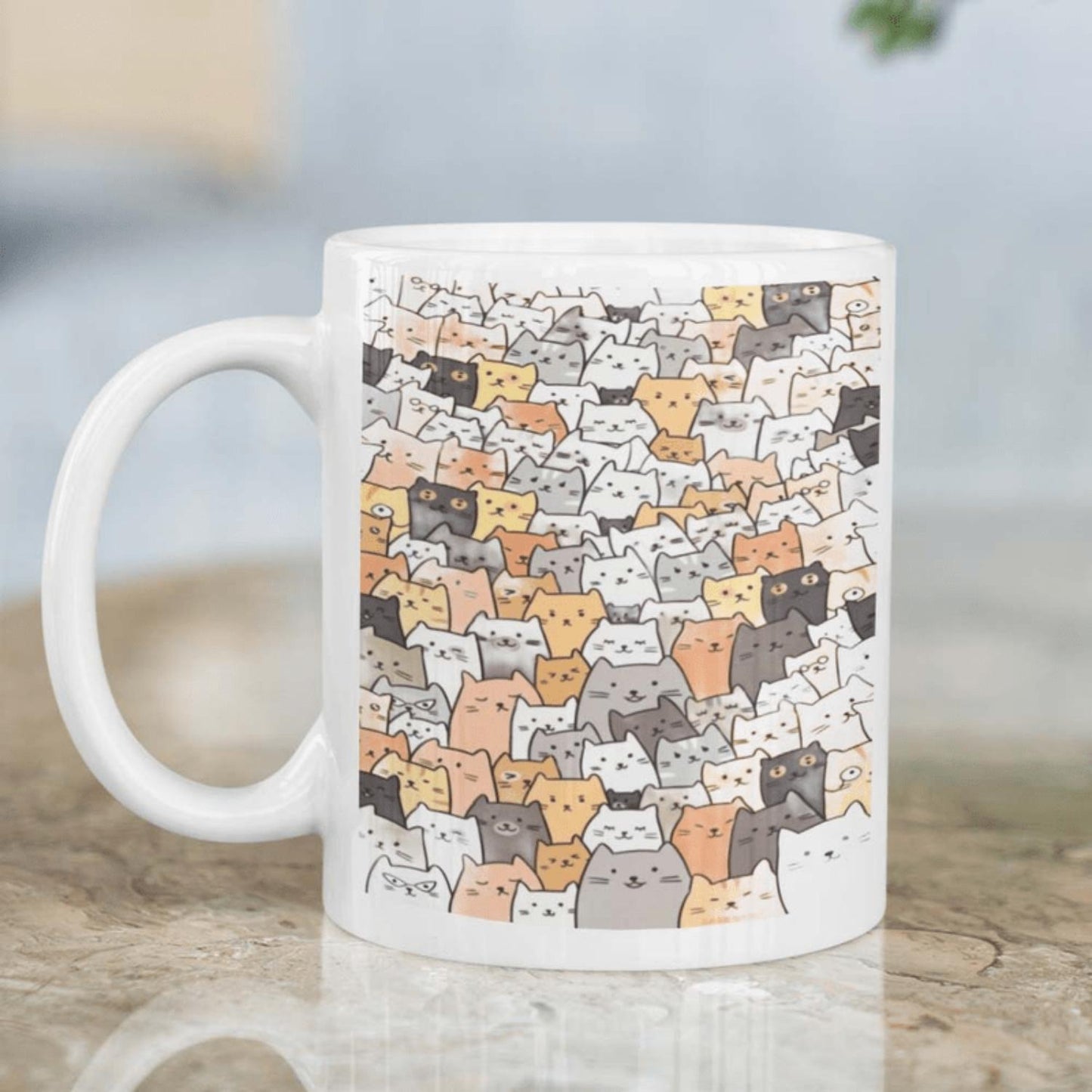 11Oz Ceramic Cute Cat Mug, Insulated Reusable Coffee Cup, Machine Washable, Ideal for Cat Lovers, Birthday & Mother'S Day Gift, Multipurpose White Mug