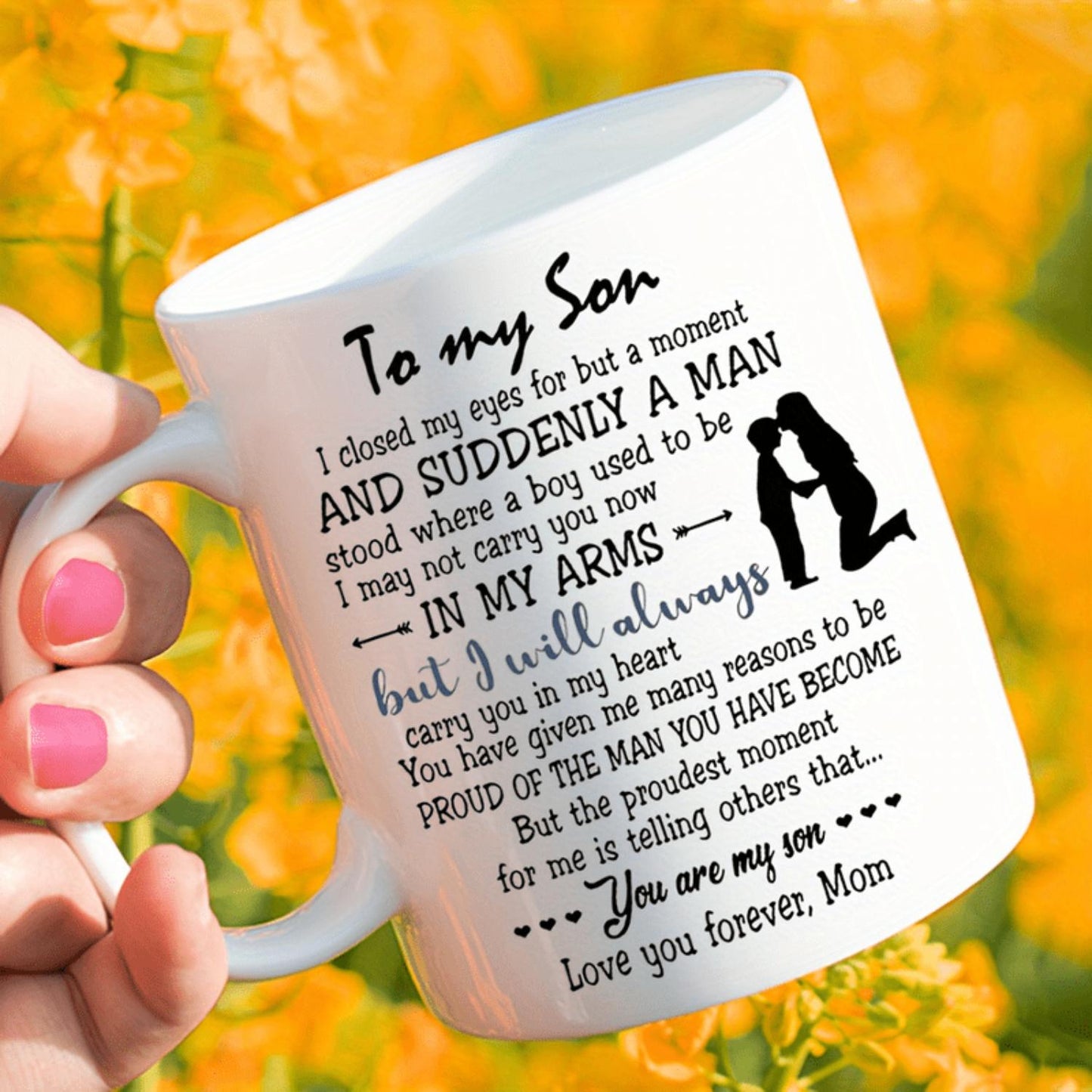 1pc, To My Son Coffee Mug From Mom, Ceramic Coffee Cups, Water Cups, Summer Winter Drinkware, Birthday Gifts, Holiday Gifts, Christmas Gifts, New Year Gifts, Valentine's Day Gifts