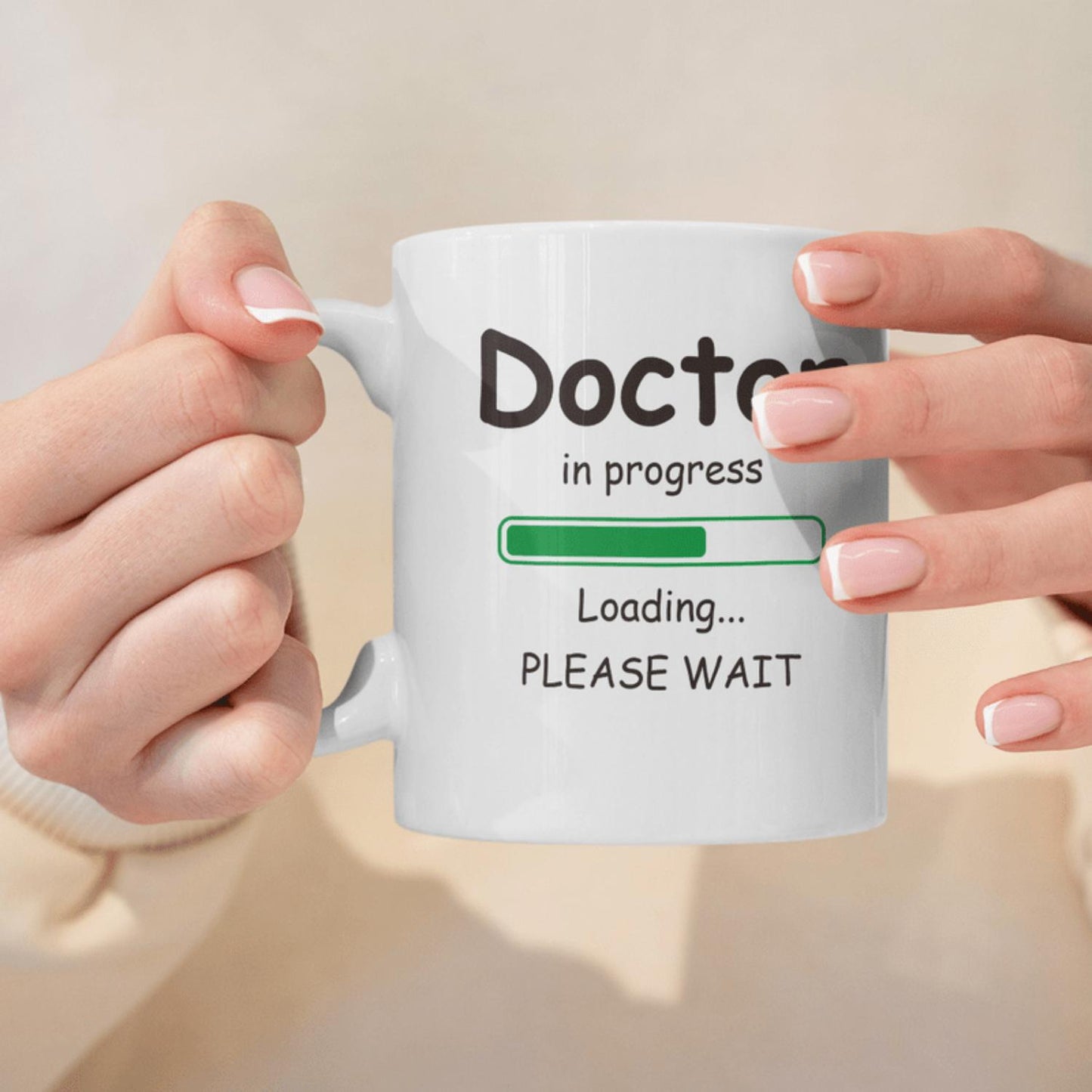 1pc 11oz/330ml Funny Doctor In Progress Loading Mug - Ceramic Coffee Cup with Humorous PhD Graduation Gift Design, Insulated Reusable Drinkware for Medical Students, Office & Home Use, Hand Wash Only