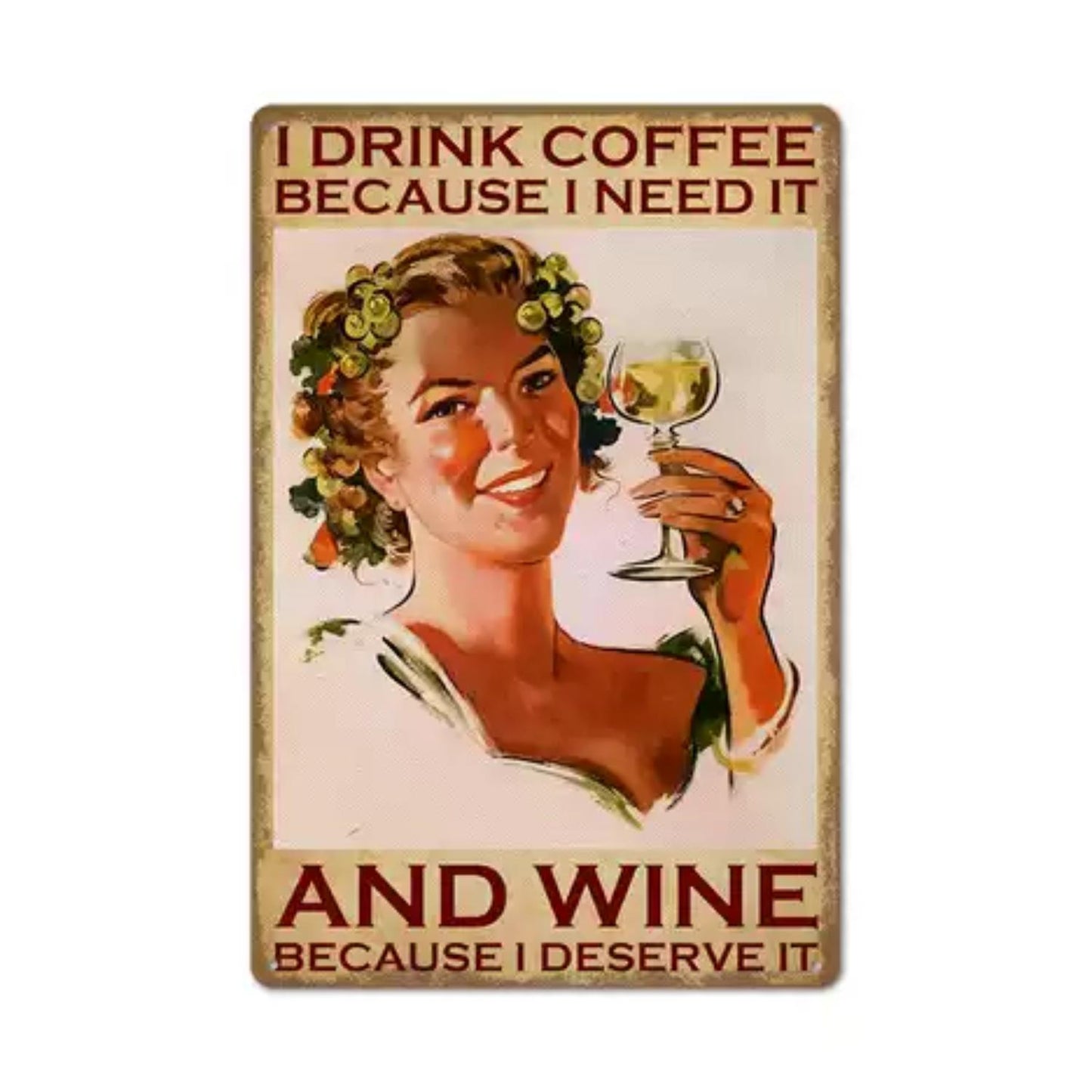 Classic Metal Tin Sign for Bar, Cafe & Burger Joint