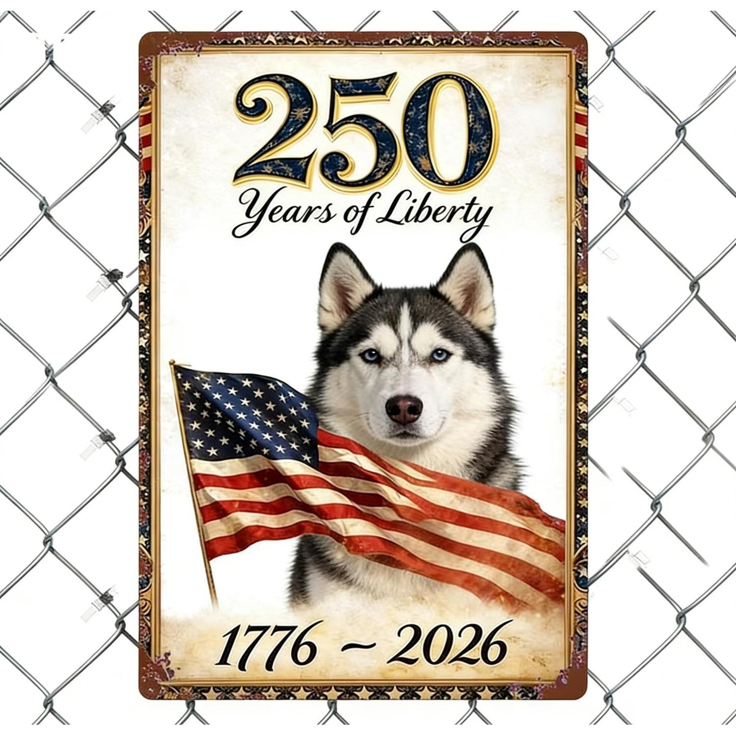 2D planar decoration Metal Sign 250 Years of Freedom Commemorative Painting Patriotic Perfect for Home Bar Cafe Room
