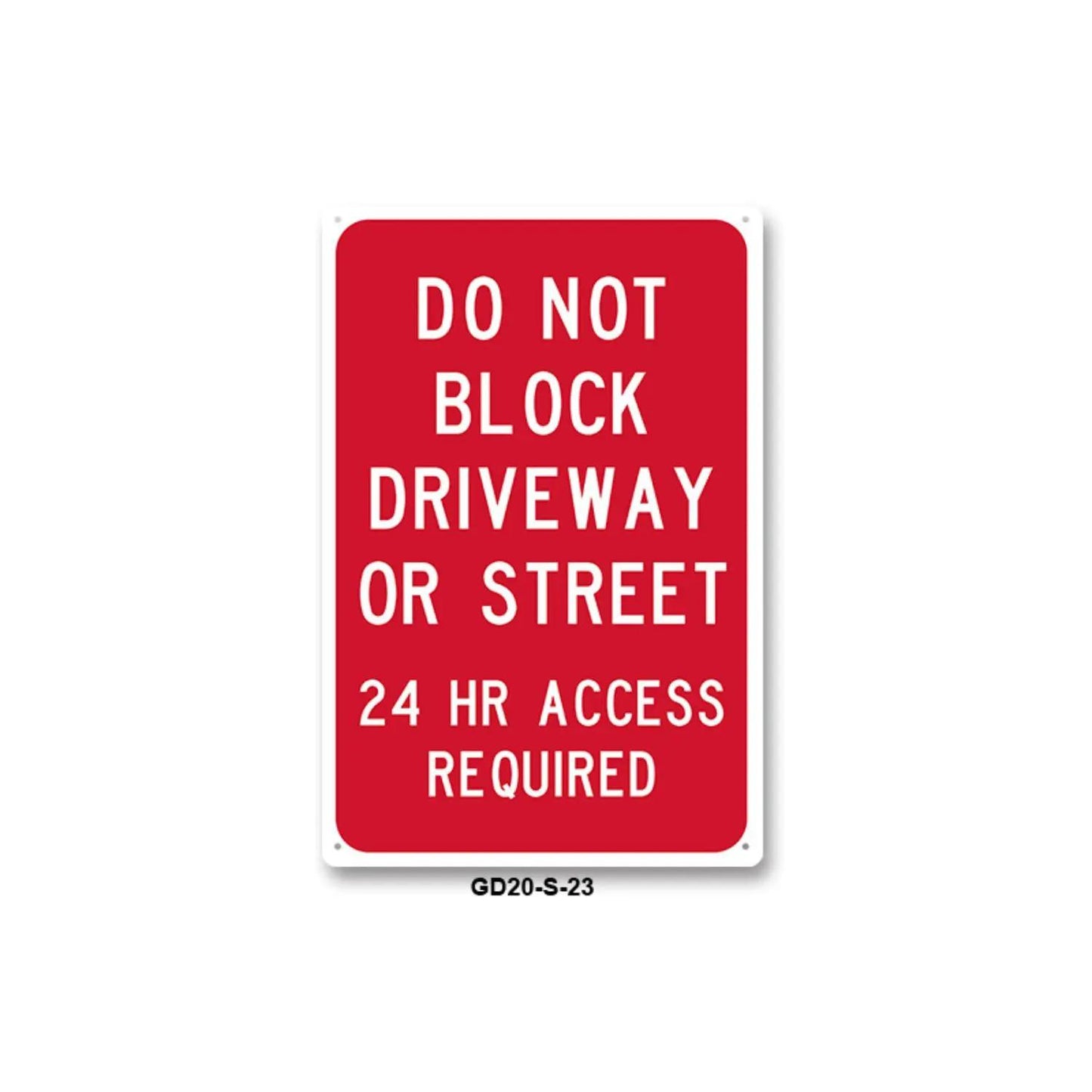 Do Not Block Driveway Or Street Vertical Iron Sheet Painting 8x12 Inch Wall Art Red And White Metal Poster Warning Sign Gift