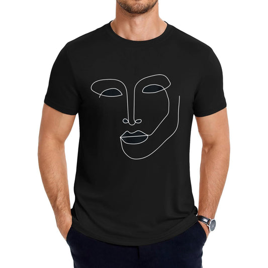 Elegant Minimalist Line Art Woman Face Design for Stylish T-Shirts