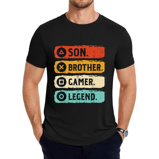 Legendary Son Brother Gamer Retro Gaming T Shirt for Boys Teens and Men