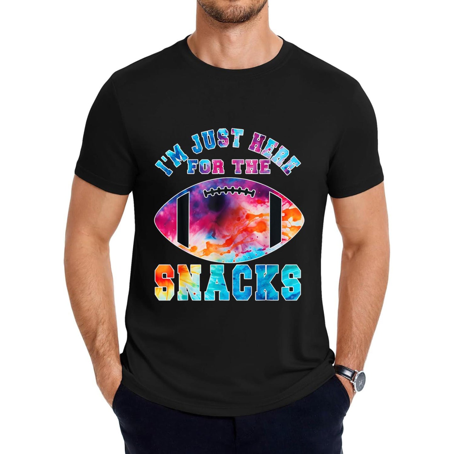 Simply Here For The Snacks Unisex Football T Shirt
