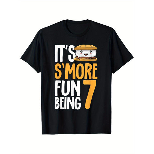 Smore Fun Campfire Graphic TShirt for Men Lightweight Breathable Cotton Casual Crew Neck with Marshmallow Roasting Design Ideal for Summer Outdoor Activities and Firefighter Gifts Size S XXXL