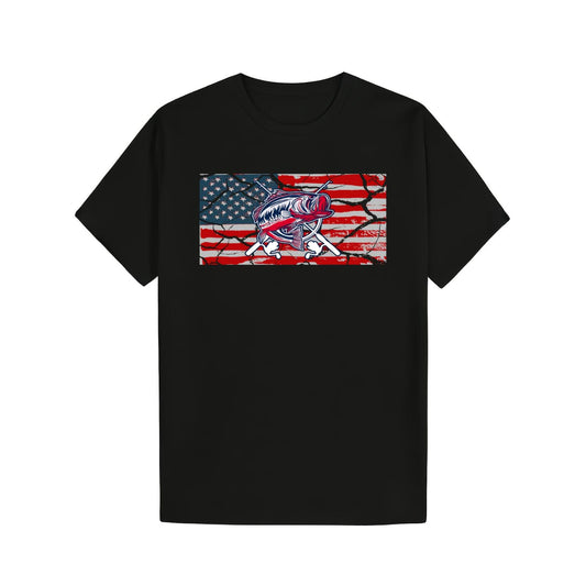 United States Fishing Flag T Shirt Made of 100 Percent Cotton Ideal Gift for Men Women Family and Friends Soft Comfortable 220g