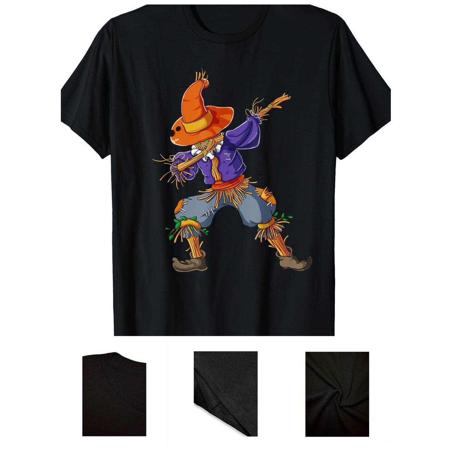 Men Halloween Costume T Shirt Featuring Classic Scarecrow Design Made from 100 Percent Cotton with Casual Fit Short Sleeves and Round Neck for Comfortable Wear