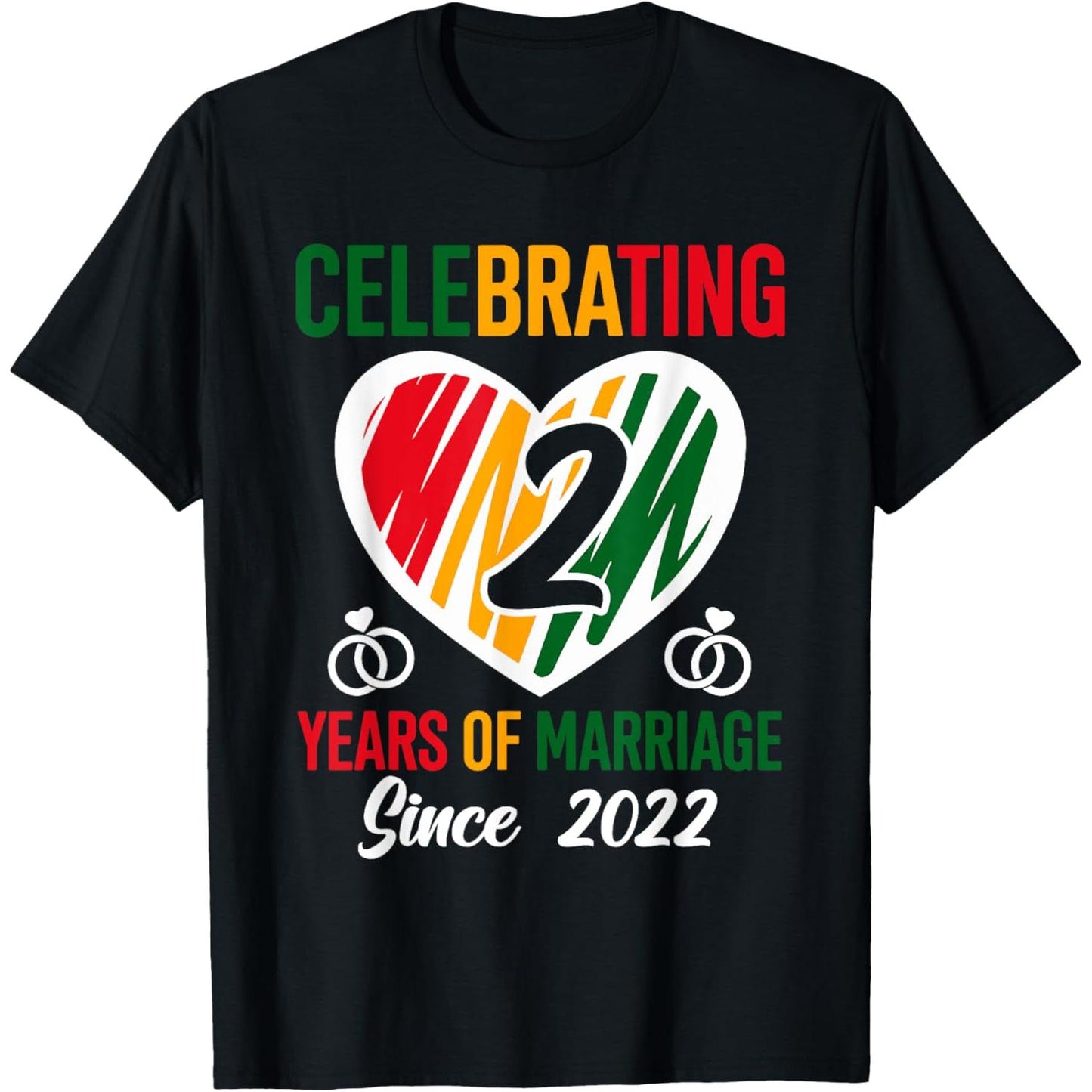 Celebrating Two Years of Marriage Second Wedding Anniversary T Shirt