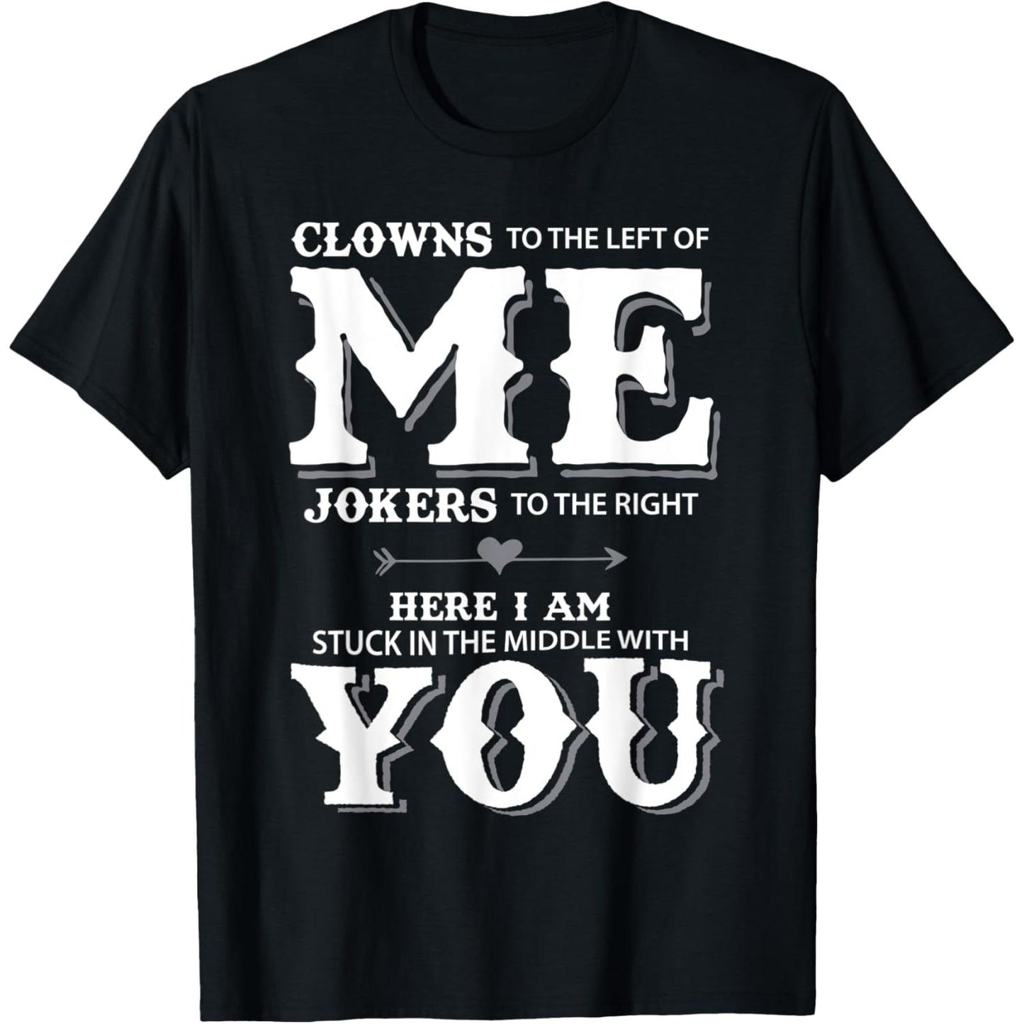 Couples TShirt Featuring Clowns on the Left and Jokers on the Right 1972