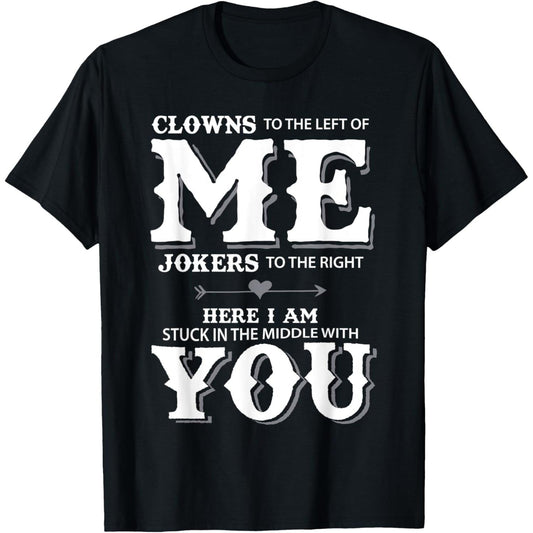 Couples TShirt Featuring Clowns on the Left and Jokers on the Right 1972