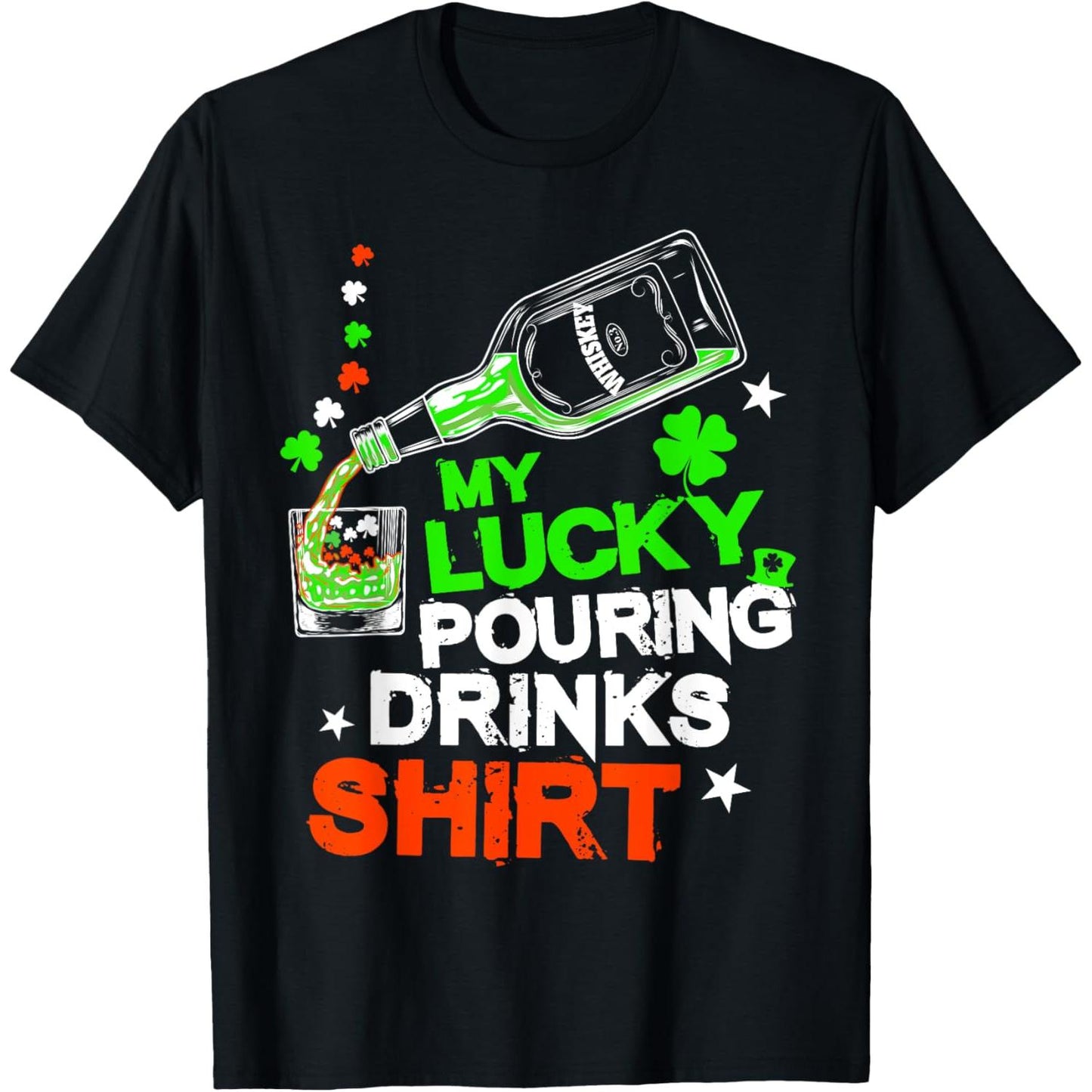 Lucky Pouring Drinks Bartending Shirt for St Patrick's Day