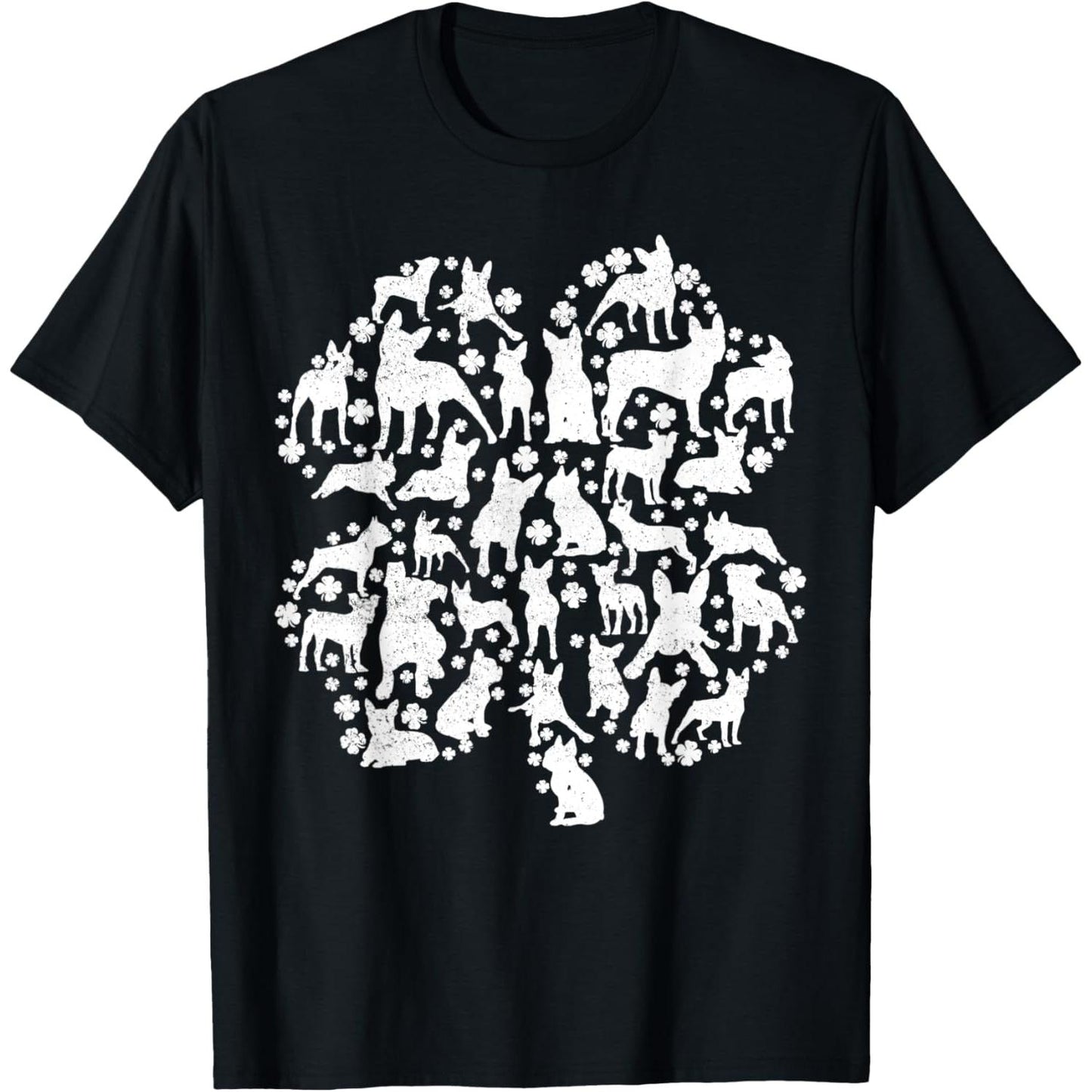 St Patricks Day Boston Terrier Dog Clover Irish Gifts TShirt
