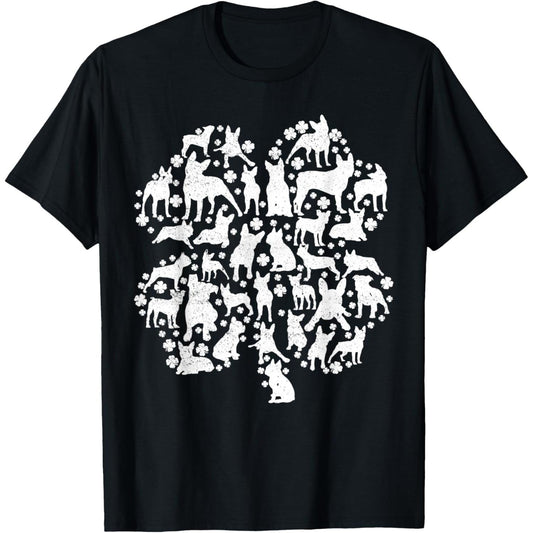 St Patricks Day Boston Terrier Dog Clover Irish Gifts TShirt