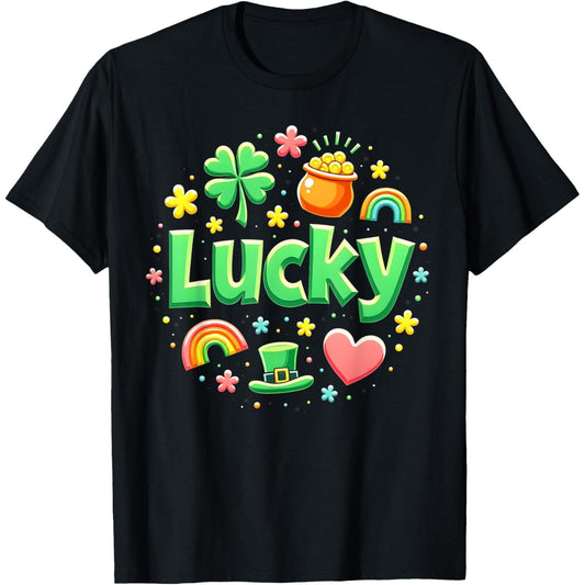St Patrick S Day Pot Of Gold Irish Shamrock Rainbow Lucky Charm TShirt