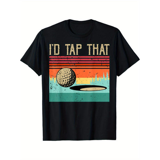 Retro Golf T-Shirt Vintage Golfer Sunet Golf I Tap That Humorous Golf Apparel Comfortable Durable Stylish Ideal for Daily Wear Gift for Men Women Dad Mom Friends