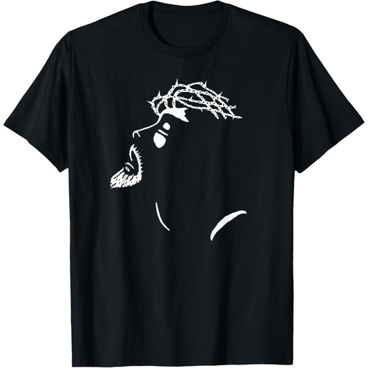 Christian Faith Easter TShirt Featuring Silhouette Image of Jesus Christ Face