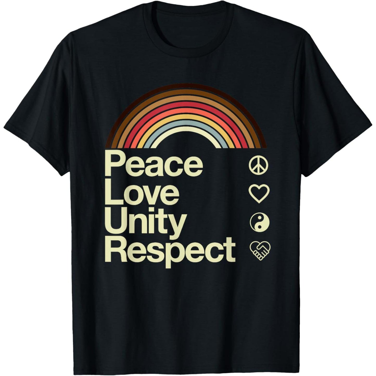Men and Women S Graphic T Shirt Embracing Peace Love Unity and Respect