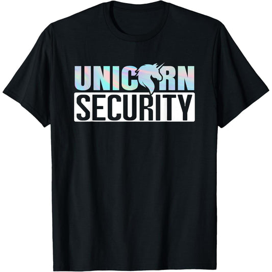 Halloween Costume T Shirt Featuring Dad Mom Daughter and Adult Unicorn Security