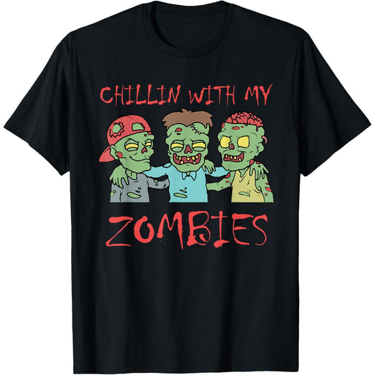 Enjoying Time With My Zombies Humorous Halloween TShirt