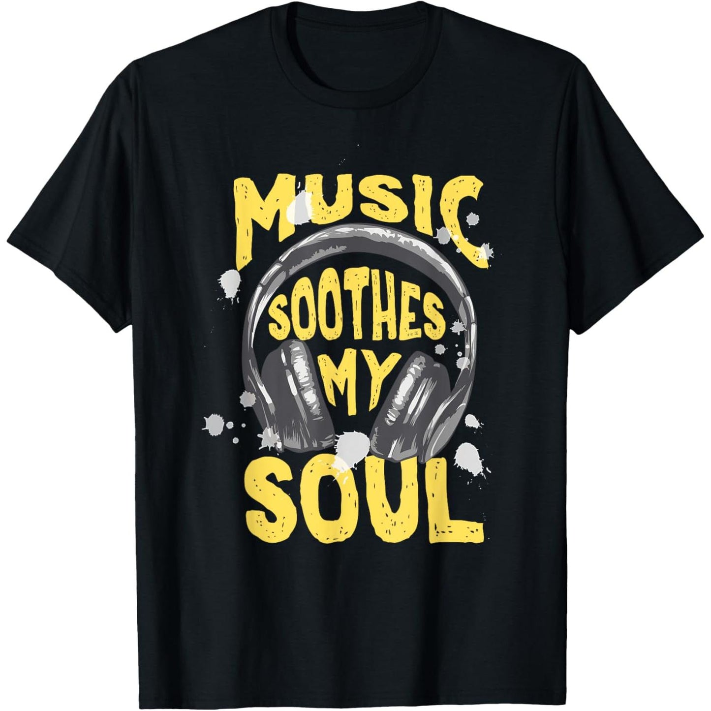 Music Soothes My Soul Distressed Headphone Groove T-Shirt