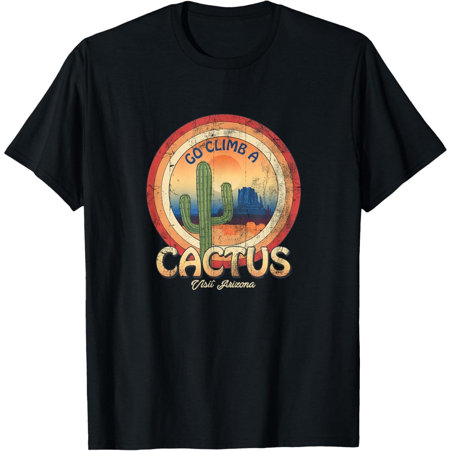 Arizona Sunset Cactus Souvenir T-Shirt Desert Southwest Hiking Themed Apparel