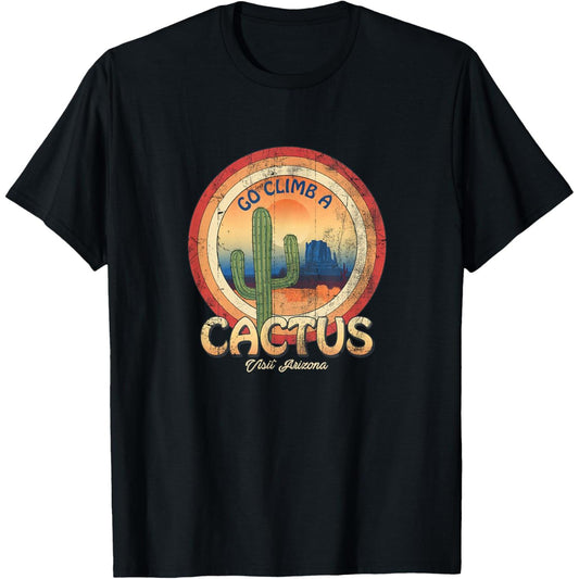 Arizona Sunset Cactus Souvenir T-Shirt Desert Southwest Hiking Themed Apparel
