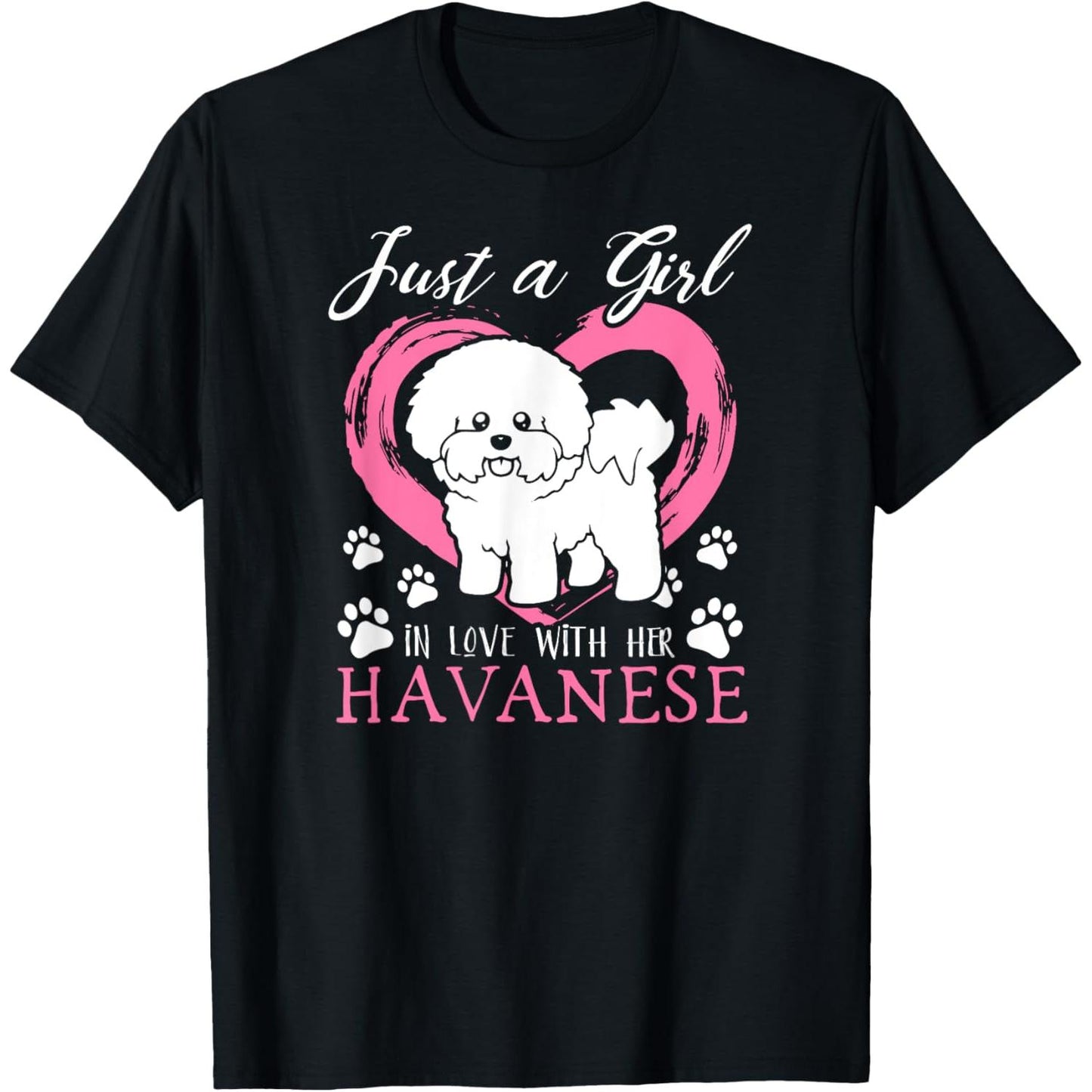 Charming TShirt Featuring a Girl in Love With Her Adorable Havanese Dog for Dog Lovers Gift