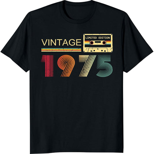 Vintage 1975 T Shirt for Men 50th Birthday Gift for Dad Father Husband Friend