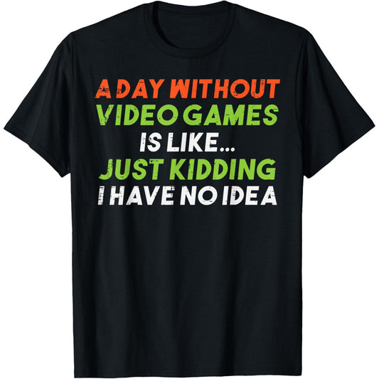 Humorous Gamer Day TShirt for Men Boys and Kids Featuring NoVideoGames Idea