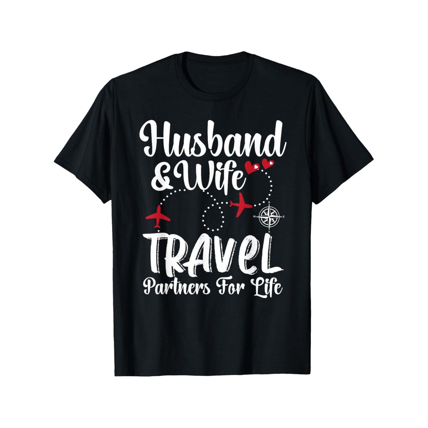 Couple Travel Partner TShirt for Men and Women Casual Cotton Short Sleeve Round Neck Digital Print Unisex Top