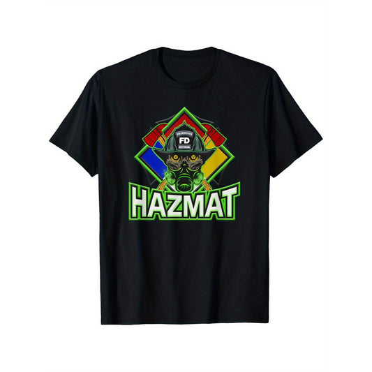 Men's Hazmat Firefighter TShirt Made of Soft Cotton in Black Featuring Bold Graphic Design Available in Sizes SXXXL Ideal Gift for Firefighters First Responders and Men