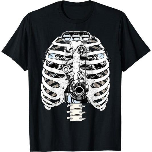 100 Percent Cotton Mechanic Car Engineer Skeleton Mechanics T Shirt