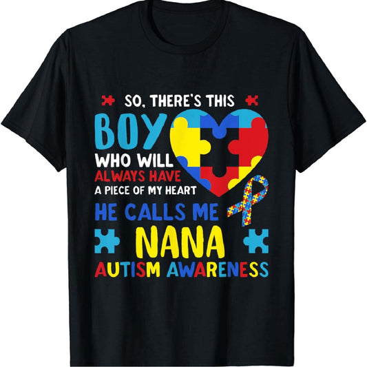Pure Cotton Puzzle Piece Heart TShirt Celebrating Autism Awareness and Love