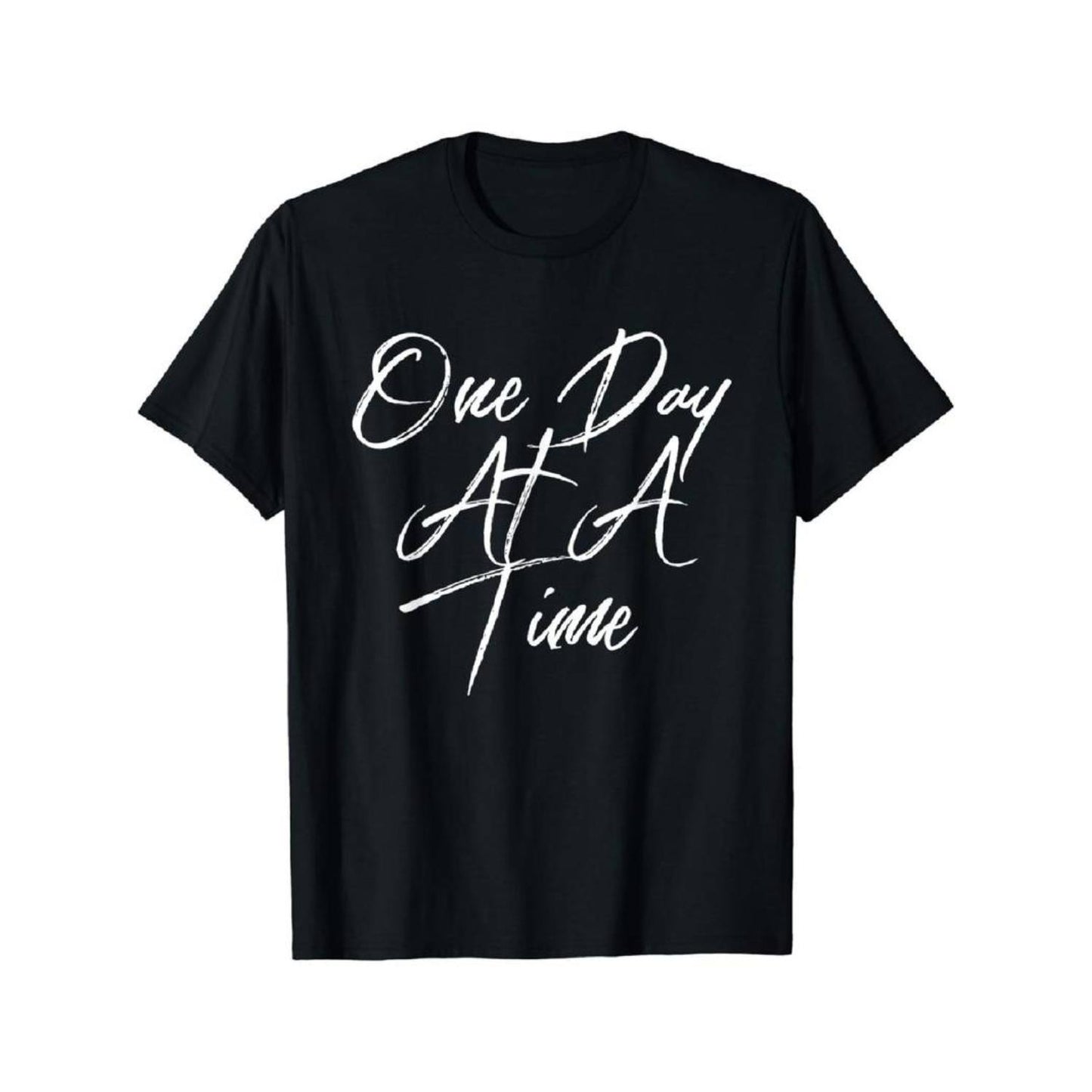 Daily Alcohol Recovery T Shirt 100 Percent Cotton Casual Short Sleeve Tee Featuring One Day at a Time